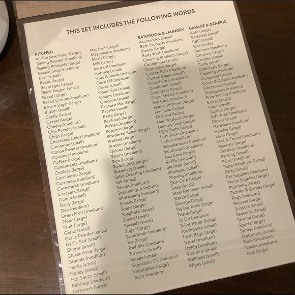 Rae Dunn Organizing Labels - Picture 3 of 3